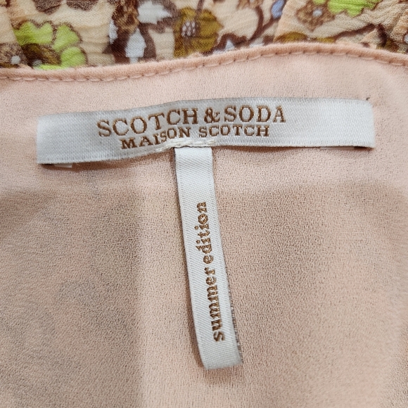 Scotch & Soda V Neck Boho Floral Mini Dress, Womens XS nwot - Picture 7 of 9